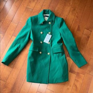 Zara Green Double-Breasted Blazer